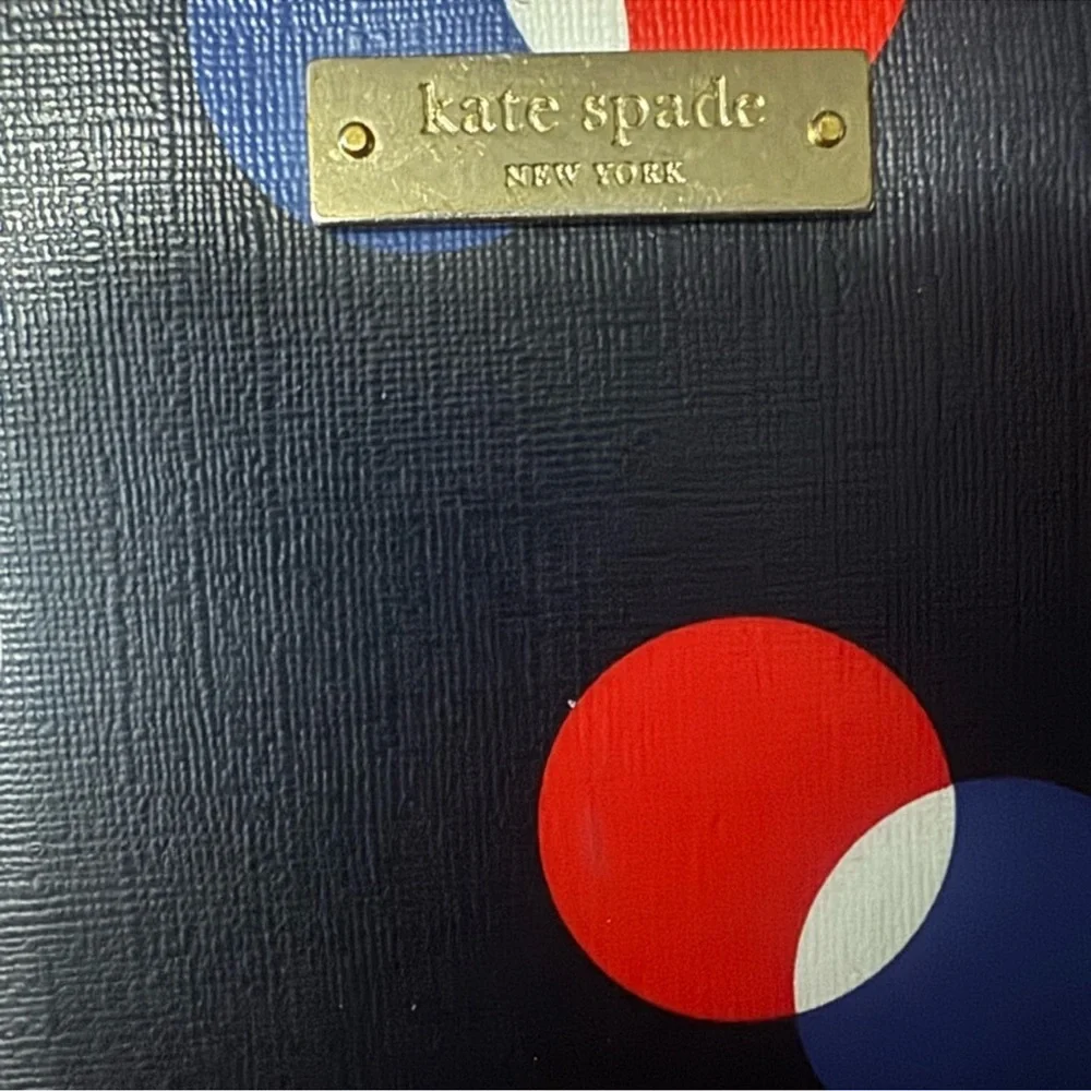 Kate Spade Laptop Case Navy Polka Dot and Plaid Jotter pouch
